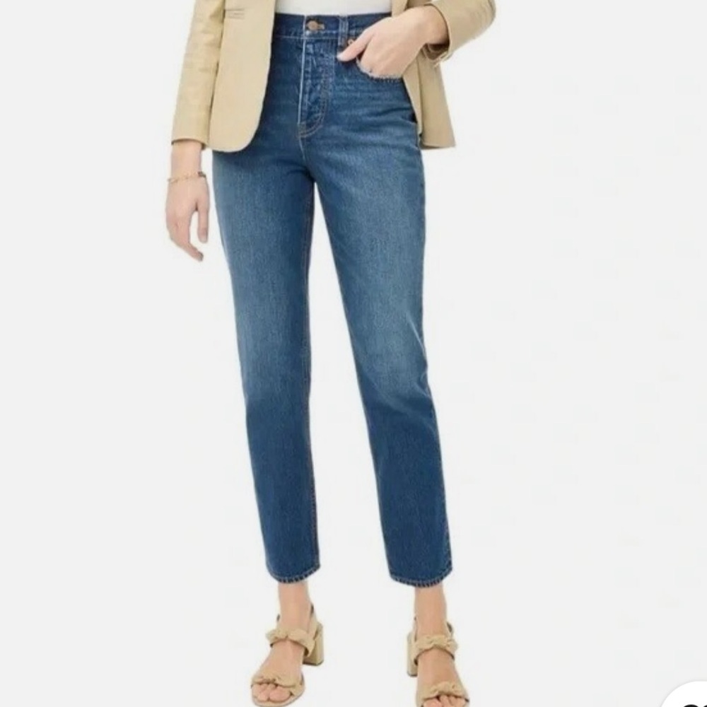NWOT J. Crew Premium Edition High Rise Straight Jeans in Medium Wash Size 30P